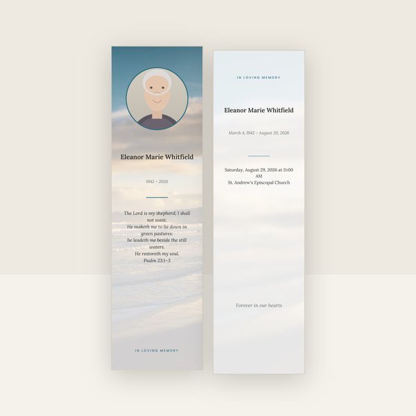 Beach memorial bookmark