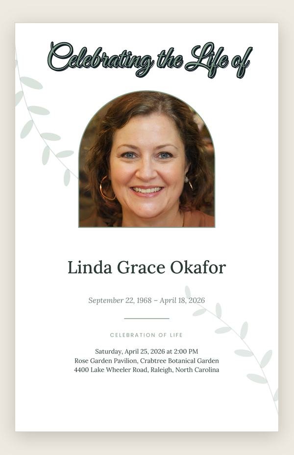 Botanical funeral program template