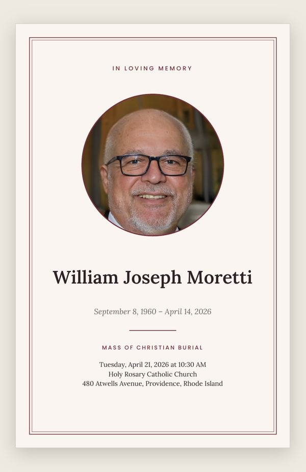 Burgundy funeral program template