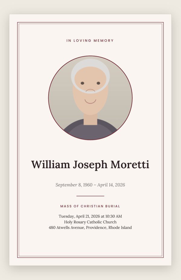 Burgundy funeral program template