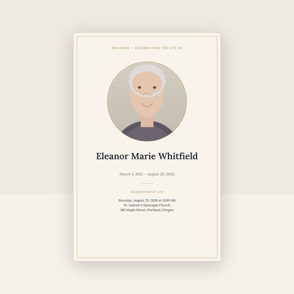 Classic memorial poster template