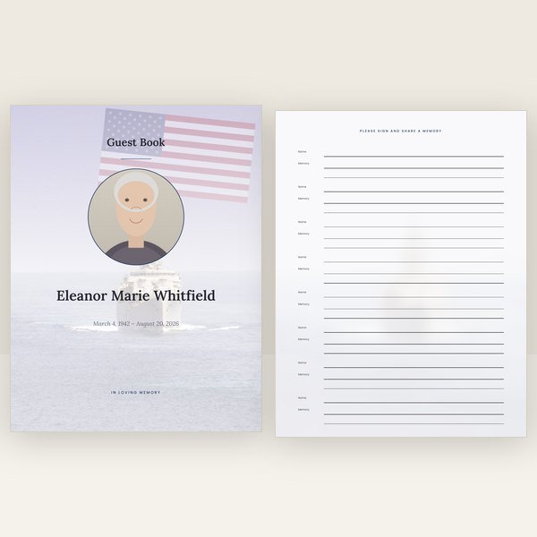 Navy Fleet funeral guest book