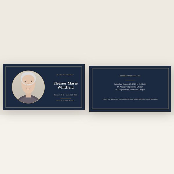 Navy & Gold memorial slideshow template
