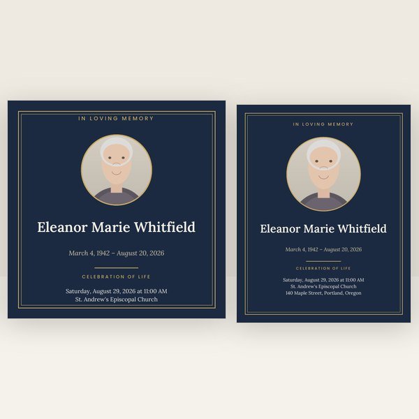 Navy & Gold share images template