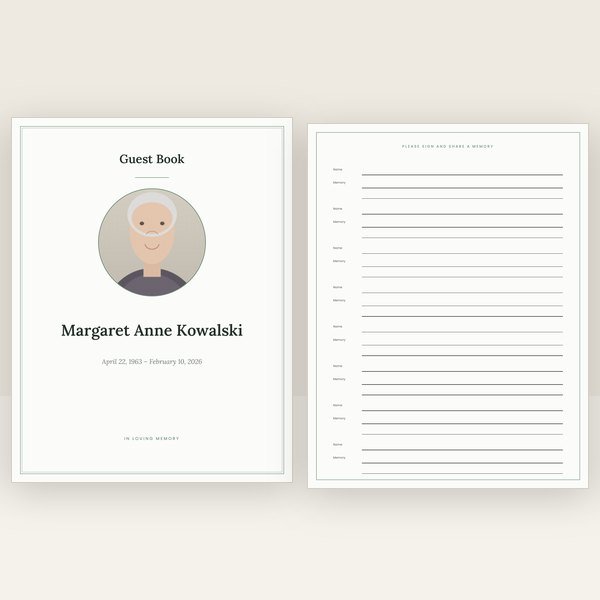 Sage funeral guest book