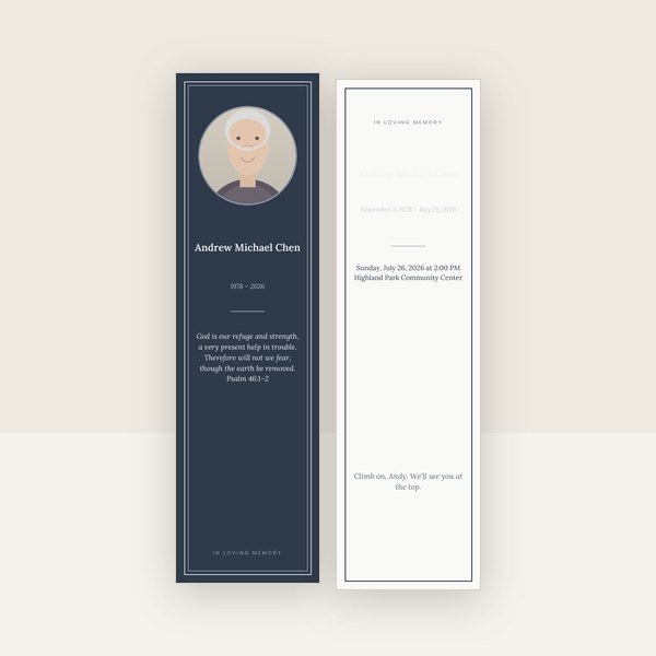 Slate & Silver memorial bookmark
