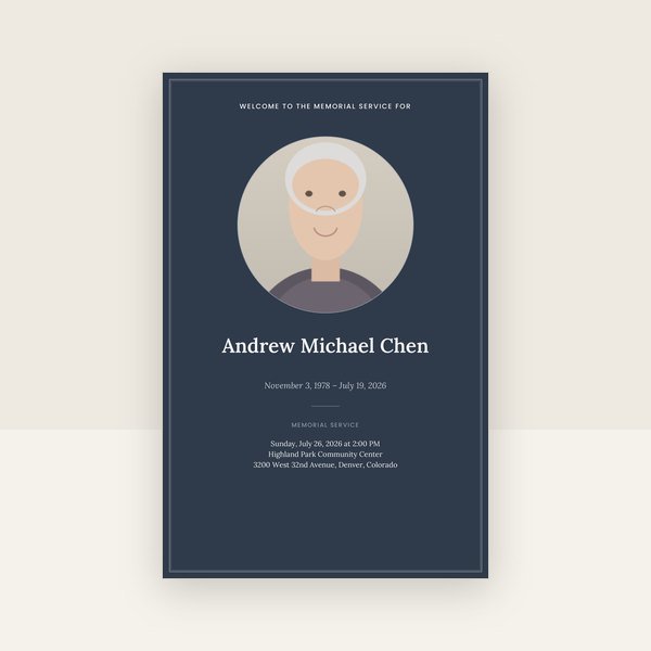 Slate & Silver memorial poster